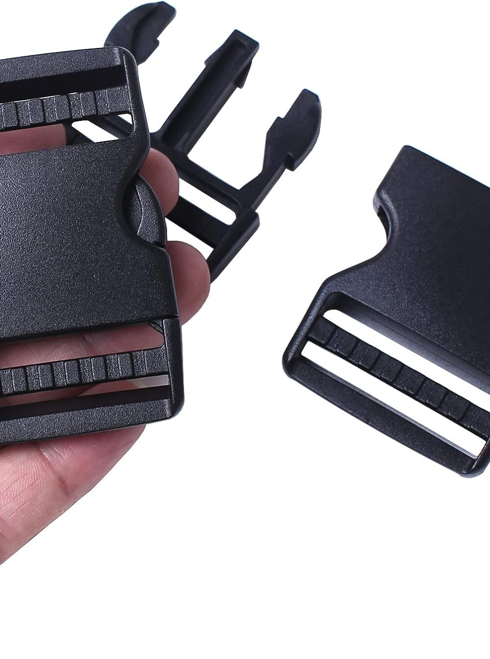 J.CARP 4 Pack 1.5" Wide Quick Side Release Buckles, Dual Adjustable No Sewing Slide Clips Snaps, Heavy Duty Plastic Replacement for Nylon Strap Backpack Nylon Webbing Belt Fanny Pack Pet Dog Collars