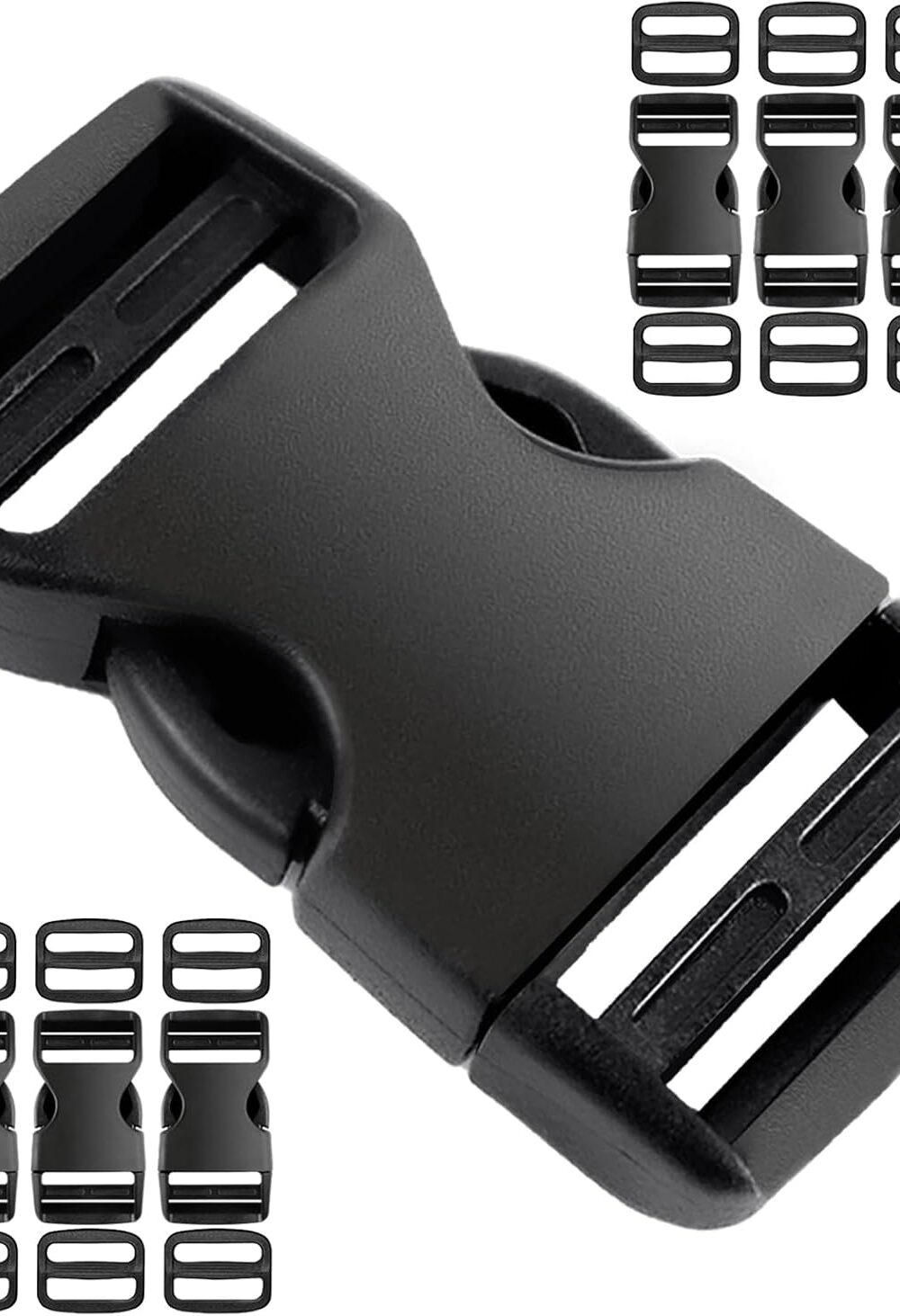 TKYZMS 8 Set 1 inch buckles for straps Clip Quick Side Release Buckles,buckle straps with 16 Pcs Slide Clips,plastic buckle clips Belt Buckle for Nylon Webbing Straps,belt buckles,Dog Collars
